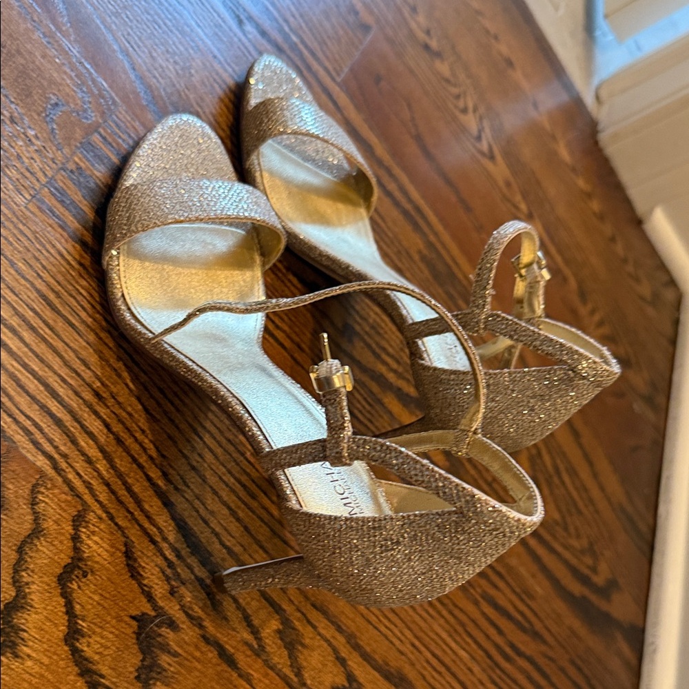 Michael Kors Sparkling Silver Ankle Strap Heels - image 4